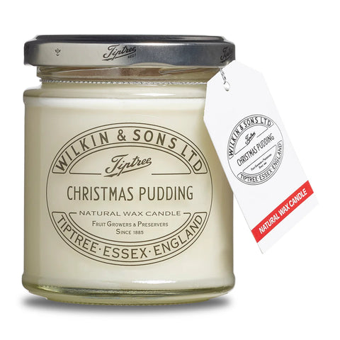 Christmas Pudding Jam Jar Natural Wax Candle 135g