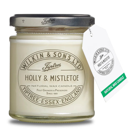 Holly & Mistletoe Jam Jar Natural Wax Candles 135g