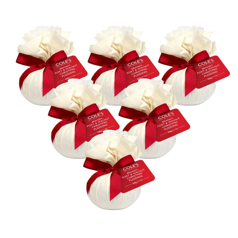 Cole's Brandy Port and Walnut Round Christmas Puddings