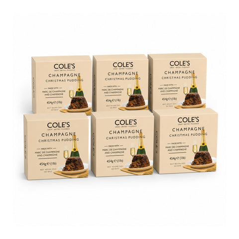 Cole's Champagne Christmas Puddings 6 x 454g