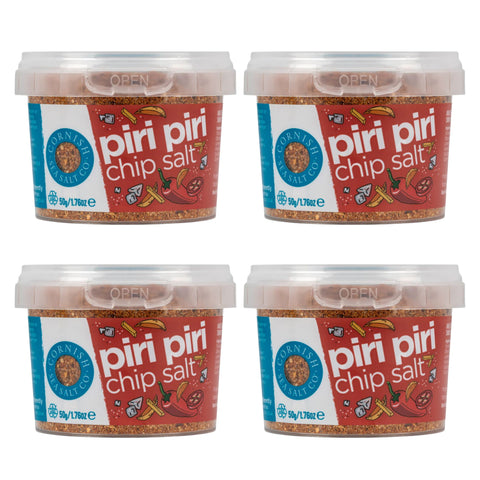 Cornish Sea Salt Piri Piri Chip Salt 4 x 50g Pots