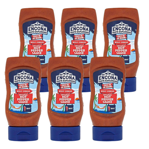 Encona Original Hot Pepper Sauce 6 x 285ml Squeezy Bottles