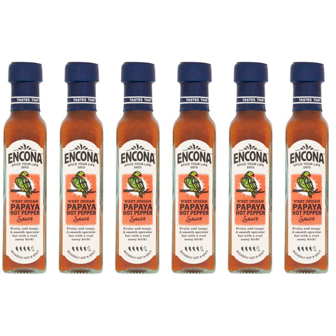 Encona Papaya Hot Pepper Sauce 6 x 142ml Bottles