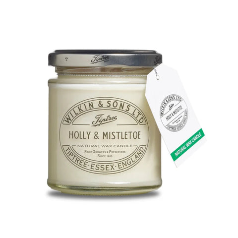 Holly & Mistletoe Jam Jar Natural Wax Candles 135g