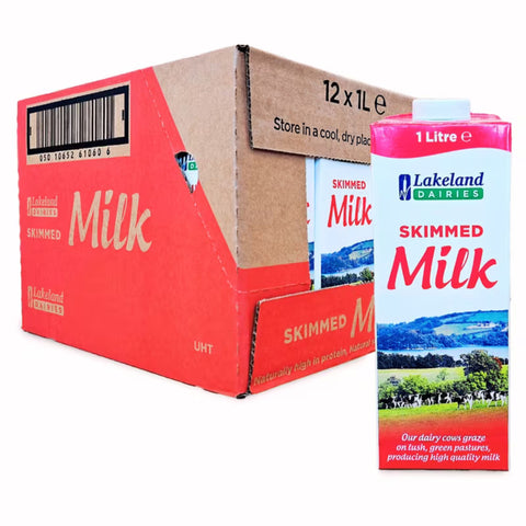 Lakeland Skimmed Milk 1 Litre Cartons (Red Carton)