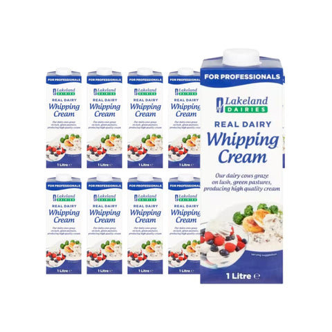 Lakeland Dairies Real Whipping Cream 12 x 1 Litre Resealable Cartons