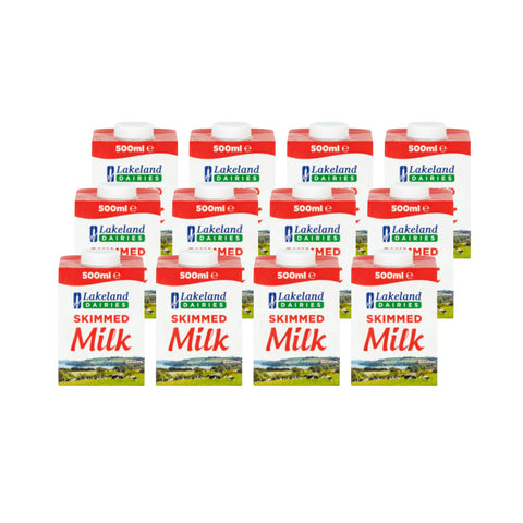 Lakeland Skimmed Milk 12 x 500ml Cartons