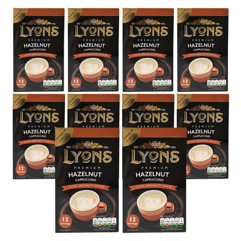 Lyons Hazelnut Cappuccino Sachets 10 boxes