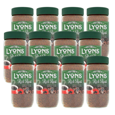 Lyons Rich Roast Instant Coffee 12 x 100g Jars