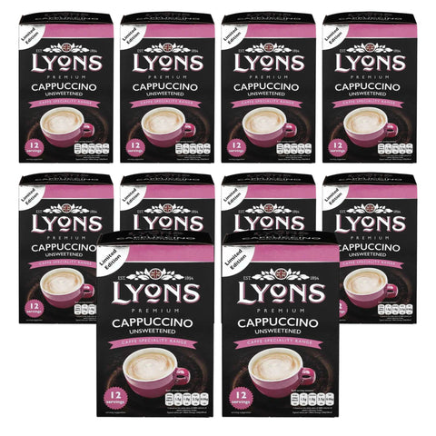Lyons Unsweetened Cappuccino Sachets 10 x 12 (120) 15g Servings