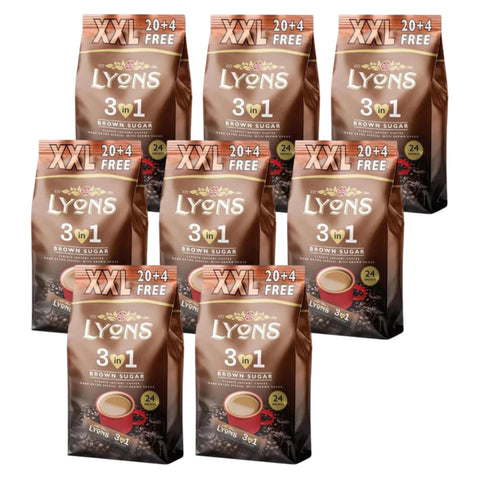 Lyons XXL 3 in 1 Brown Sugar Latte Sachets 8 x 24 (192) 18g Servings