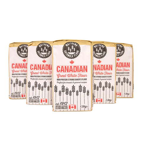 Matthews 100% Canadian Great White Flour 5x1.5kg