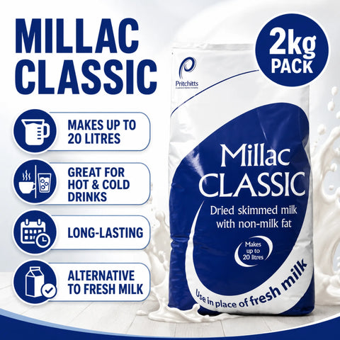Millac Classic Dried Skimmed Milk Powder 2kg Packs