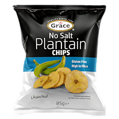 Grace No Salt Plantain Chips 9x85g