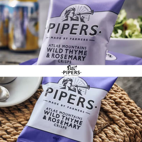 Pipers Crisps Atlas Mountain Wild Thyme & Rosemary 24x40g