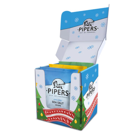 Pipers Christmas Selection Box Gift Bundle | 3 Flavours of Crisps | 1 of Each Flavour | 150g Bags