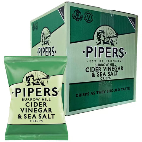Pipers Crisps Burrow Hill Cider Vinegar and Sea Salt 24x40g