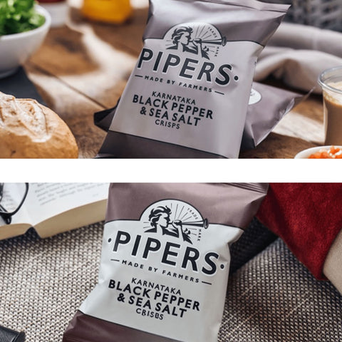 Pipers Gluten-Free Karnataka Black Pepper & Sea Salt Vegan Crisps 24x40g