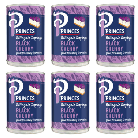 Princes Black Cherry Fruit Filling 6 x 410g Tins