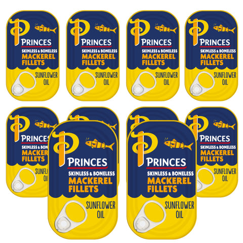 Princes Mackerel Fillets In Sunflower Oil 10 x 125g Tins