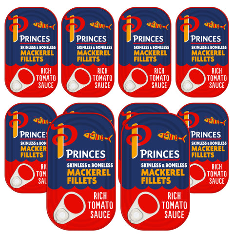 Princes Mackerel Fillets in Spicy Tomato Sauce 10 x 125g Tins