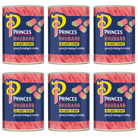 Princes Rhubarb in Light Syrup 6 x 540g Tins