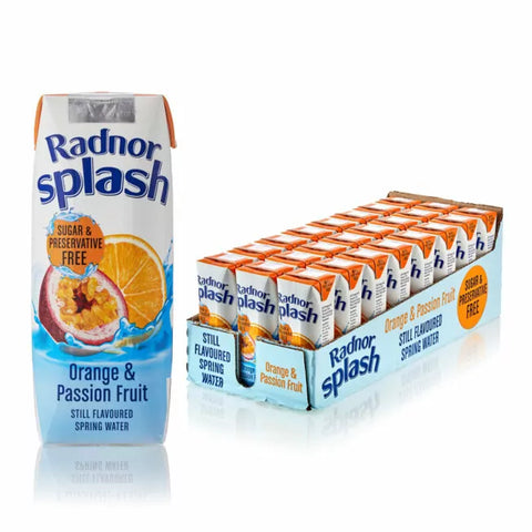 Radnor Splash Sugar Free Orange and Passionfruit Tetra-Pak 24x250ml