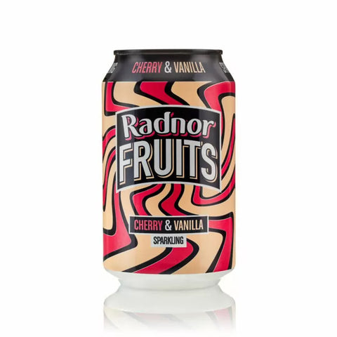 Radnor Fruits Sparkling CANS Cherry & Vanilla NO ADDED SUGAR Juice Drink 24x330ml