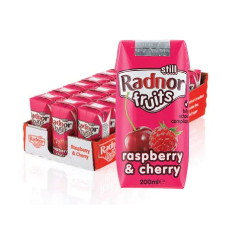 Radnor Fruits Raspberry and Cherry Cartons - 24 x 200ml