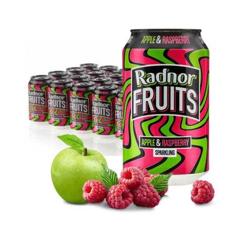 Radnor Fruits Sparkling Apple & Raspberry Juice Drink 24 x 330ml Cans