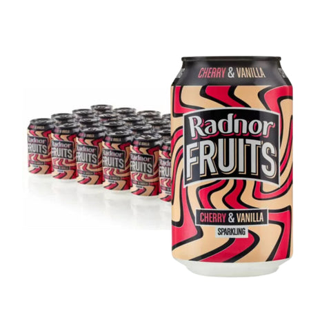 Radnor Fruits Sparkling Cherry & Vanilla No Added Sugar Juice Drink 24 x 330ml Cans