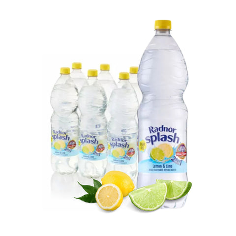 Radnor Splash Lemon & Lime SUGAR FREE Still Flavoured Spring Water 6 x 1.5 Litre Bottles