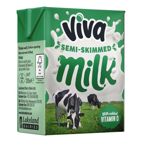 Lakeland Viva Semi-Skimmed Milk 200ml Carton