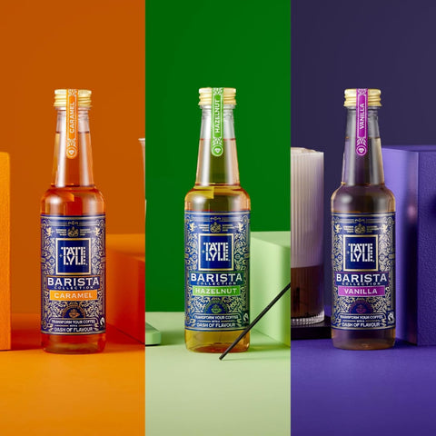 Tate & Lyle Barista Syrup Gift Set - Hazelnut, Caramel & Vanilla Flavours (3x 250ml Bottles)