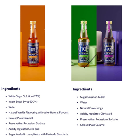 Tate & Lyle Barista Syrup Gift Set - Hazelnut, Caramel & Vanilla Flavours (3x 250ml Bottles)