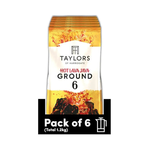Taylors of Harrogate Hot Lava Java Ground Coffee 6 x 200g Packs