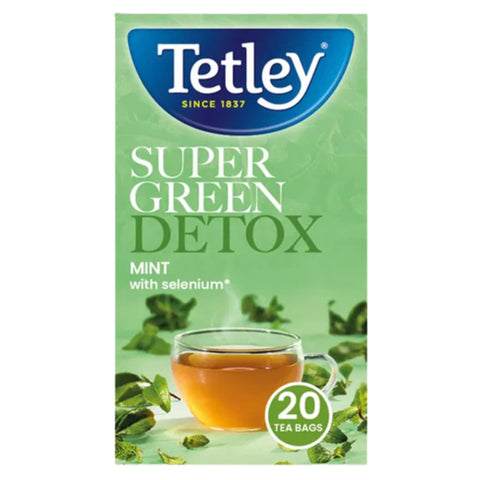 Tetley Tea Super Green Detox Mint Tea Bag 20 Pack