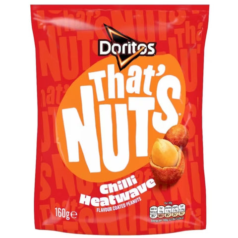 Doritos That's Nuts Chilli Heatwave snack packet on a white background