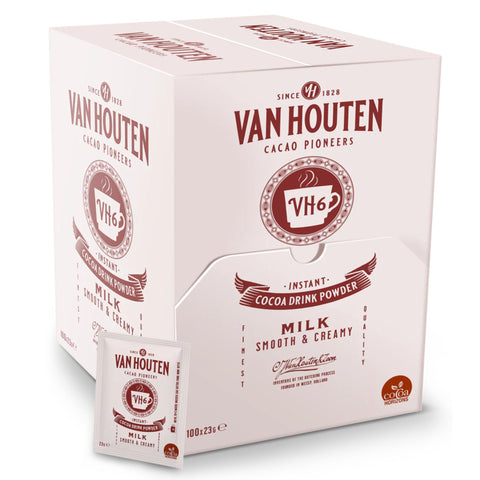 Van Houten Cocoa Drink Powder - 100 Milk Hot Chocolate Flavour Sachets