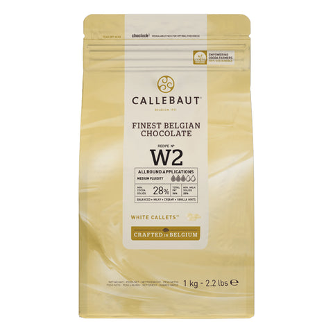 Callebaut W2 Finest Belgian White Chocolate Couverture Callets 28.0% Cocoa 1kg