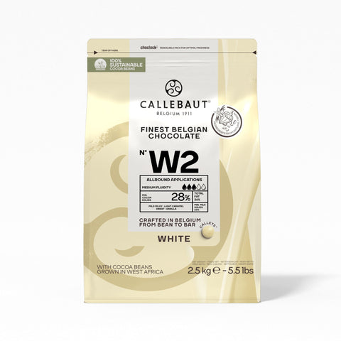 Callebaut W2 Finest Belgian White Chocolate Callets 28.0% Cocoa 2.5kg
