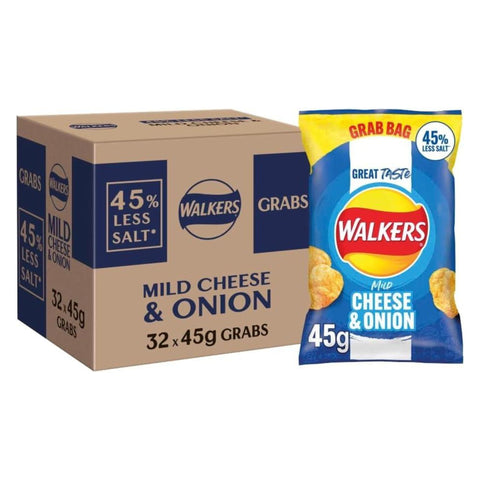 Walkers Mild Cheese & Onion Grab Bag 32x45g