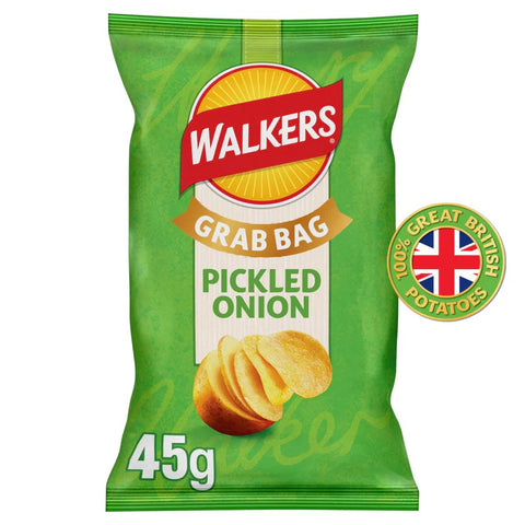 Walkers Crisps Pickled Onion Flavour 32x 32.5g Bags
