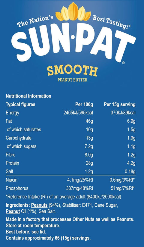 SunPat Smooth Peanut Butter Catering Tub 1kg