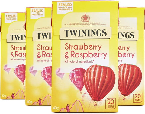 Twinings Strawberry & Raspberry Tea Bags 4x20x2g