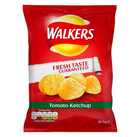 Walkers Tomato Ketchup Crisps Box 32x32.5g