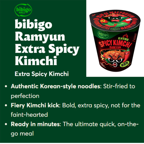 Bibigo Extra Spicy Kimchi Ramyun 8 x 98g