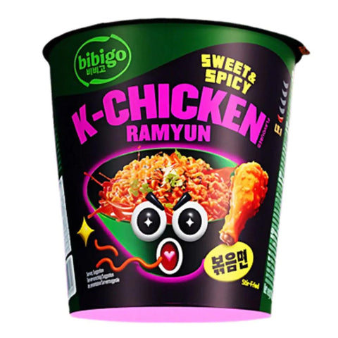 Bibigo Korean Chicken Flavoured Ramyun Sweet & Spicy Stir-fried 8 x 98g