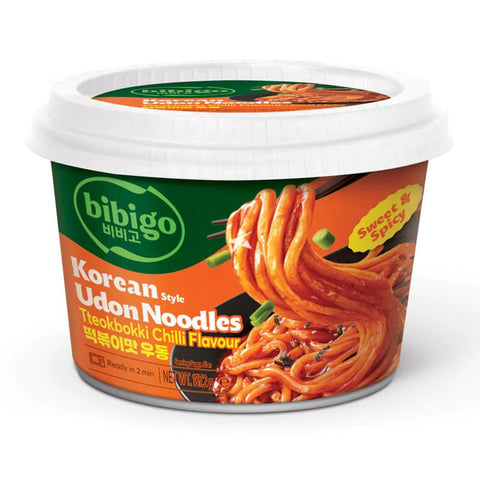 Bibigo Korean Style Udon Noodles Tteokbokki Chilli Flavour 187.2g