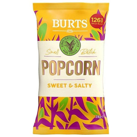 Case of Burts Sweet and Salty Popcorn, 24 x 28g individual snack packs